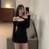 Women's dress one shoulder sexy waist slim fit hip skirt (Copy)